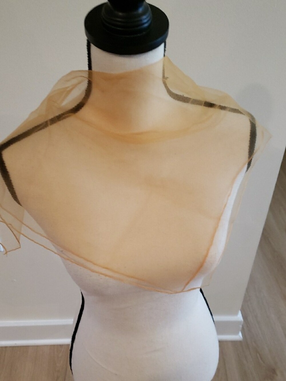 Vintage Fall Scarves Sheer Cranberry, Cream, Brown, Apricot - Picture 2 of 6